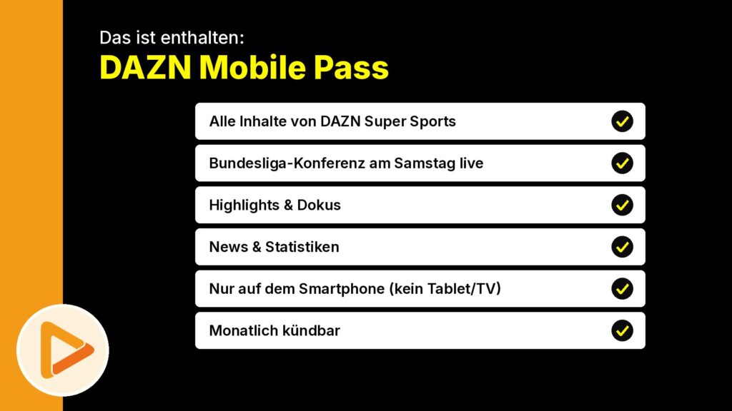 DAZN Mobile Pass Leistungen