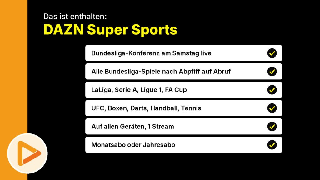 DAZN Super Sports Leistungen