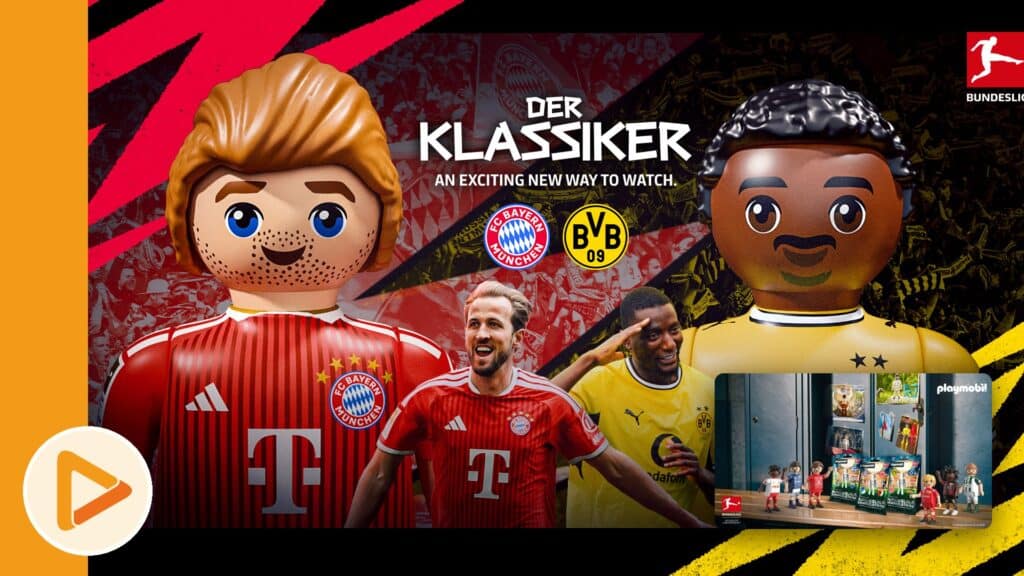 Bayern vs. BVB: FC Bayern gegen Borussia Dortmund als Playmobil-Figuren und echte Spieler