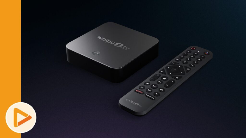Waipu TV Box mit beleuchteter Fernbedienung