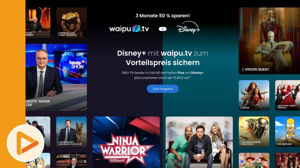 Waipu TV Disney+ Aktion: 3 Monate 50 % sparen