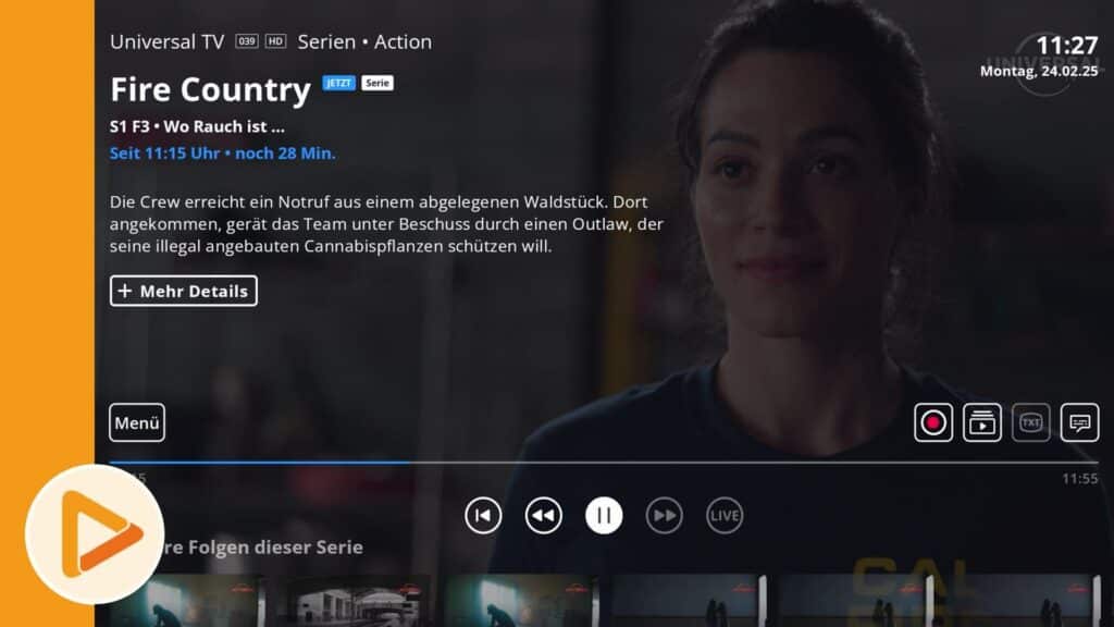 Live-TV-Wiedergabe in der Waipu TV App